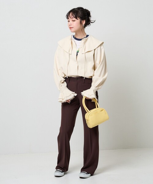 FREAK'S STORE（フリークスストア）の「デニムフリルシャツ（シャツ/ブラウス・レディース・ネイビー/オフホワイト/ブルー・ﾌﾘ-）」の17枚目の写真