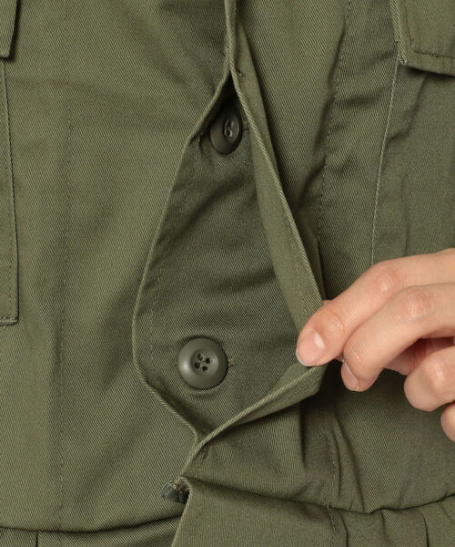 RehersalL（リハーズオール）の「rehersall／リハーズオール/BDUフリルジャケット（ノーカラージャケット・レディース・カーキ・FREE）」の9枚目の写真