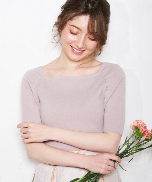 NOELA（ノエラ）の「ボートネックウォッシャブルニット（ニット/セーター・レディース・その他1/オレンジ/ベージュ/ブラック/オフホワイト・フリー）」の4枚目の写真