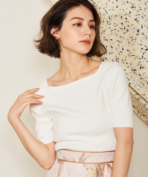 NOELA（ノエラ）の「ボートネックウォッシャブルニット（ニット/セーター・レディース・その他1/オレンジ/ベージュ/ブラック/オフホワイト・フリー）」の7枚目の写真