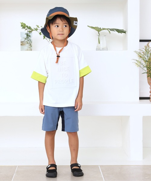 MAKE YOUR DAY(メイクユアデイ)の「日よけ付きナイロンハット(ハット・キッズ・マスタード/ネイビー/オレンジ・59/50/54/56/52/48/46)」の6枚目の写真