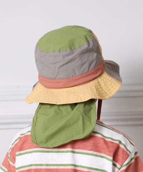 MAKE YOUR DAY(メイクユアデイ)の「日よけ付きナイロンハット(ハット・キッズ・マスタード/ネイビー/オレンジ・59/50/54/56/52/48/46)」の9枚目の写真