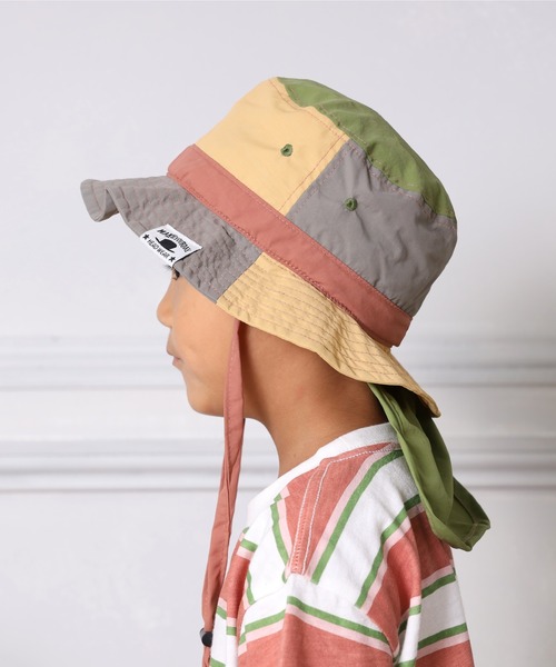 MAKE YOUR DAY(メイクユアデイ)の「日よけ付きナイロンハット(ハット・キッズ・マスタード/ネイビー/オレンジ・59/50/54/56/52/48/46)」の8枚目の写真