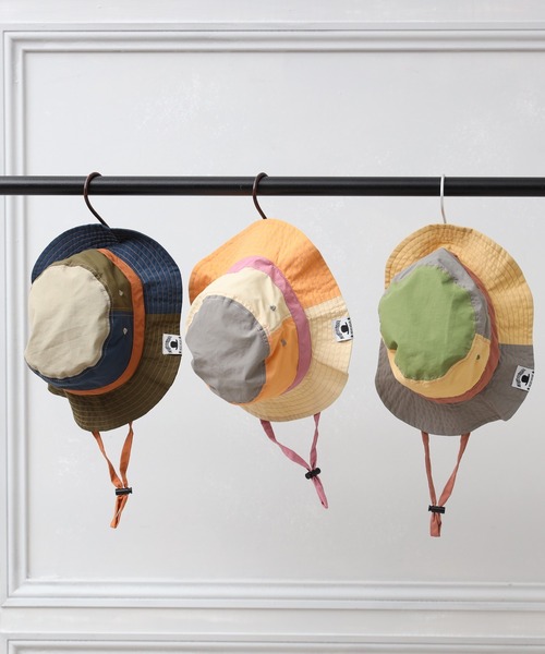 MAKE YOUR DAY(メイクユアデイ)の「日よけ付きナイロンハット(ハット・キッズ・マスタード/ネイビー/オレンジ・59/50/54/56/52/48/46)」の5枚目の写真