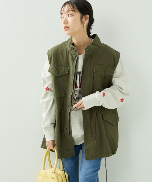 FREAK'S STORE（フリークスストア）の「M-65ベスト（ベスト・レディース・ブラック/オリーブ・ﾌﾘ-）」の6枚目の写真