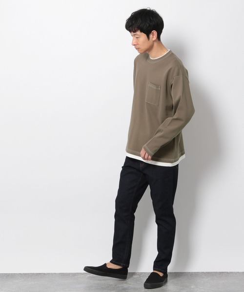 LAKOLE(ラコレ)の「ピケダンボールレイヤードTシャツ / 262981(Tシャツ/カットソー・メンズ・ベージュ/カーキ/ブルー/グリーン・MEDIUM/LARGE)」の12枚目の写真