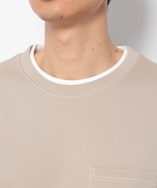 LAKOLE(ラコレ)の「ピケダンボールレイヤードTシャツ / 262981(Tシャツ/カットソー・メンズ・ベージュ/カーキ/ブルー/グリーン・MEDIUM/LARGE)」の13枚目の写真