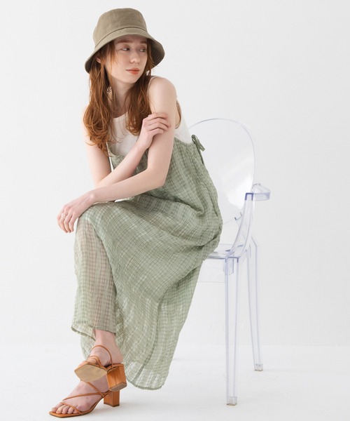 Crisp(クリスプ)の「ストライプバックスラッシュワンピース(ワンピース・レディース・パープル/ミント・FREE)」の3枚目の写真