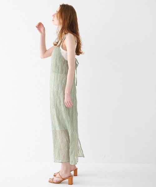 Crisp(クリスプ)の「ストライプバックスラッシュワンピース(ワンピース・レディース・パープル/ミント・FREE)」の4枚目の写真