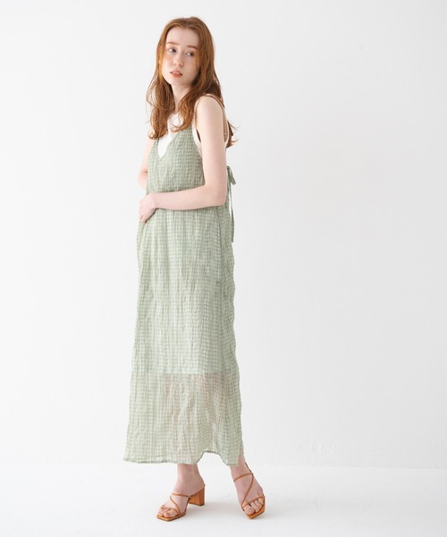 Crisp(クリスプ)の「ストライプバックスラッシュワンピース(ワンピース・レディース・パープル/ミント・FREE)」の5枚目の写真