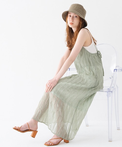 Crisp(クリスプ)の「ストライプバックスラッシュワンピース(ワンピース・レディース・パープル/ミント・FREE)」の6枚目の写真