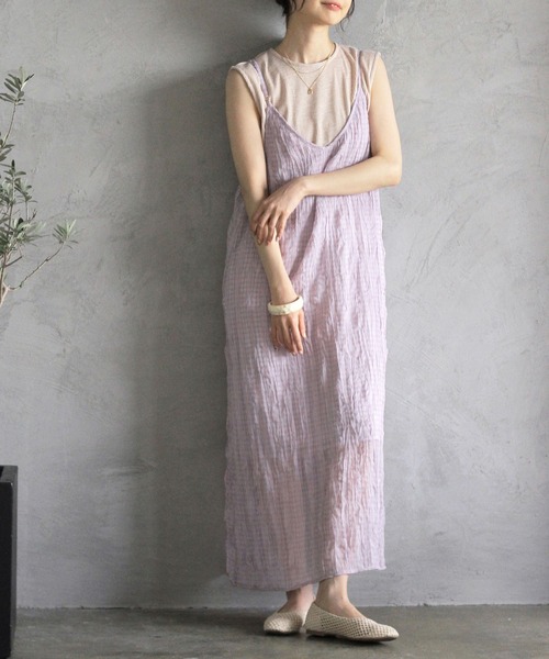 Crisp(クリスプ)の「ストライプバックスラッシュワンピース(ワンピース・レディース・パープル/ミント・FREE)」の12枚目の写真