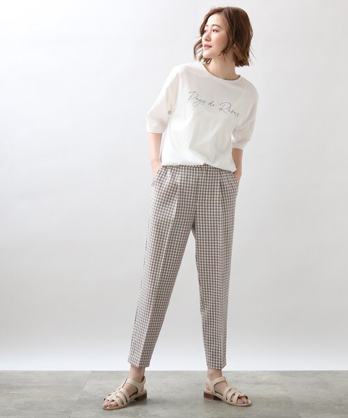 grove（グローブ）の「◆転写&ロゴアソートプリントTシャツ（Tシャツ/カットソー・レディース・オフホワイト/ピンク/アイボリー/グレー系その他/ブラック・01/02/03/04/05）」の6枚目の写真