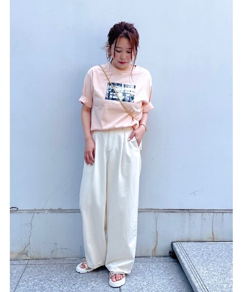 grove（グローブ）の「◆転写&ロゴアソートプリントTシャツ（Tシャツ/カットソー・レディース・オフホワイト/ピンク/アイボリー/グレー系その他/ブラック・01/02/03/04/05）」の18枚目の写真