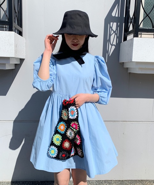 WC（ダブル シー）の「ボリュームスリーブワンピース（ワンピース・レディース・ホワイト/ブラック/サックスブルー・FREE）」の3枚目の写真