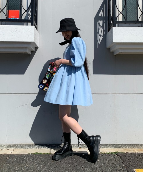 WC（ダブル シー）の「ボリュームスリーブワンピース（ワンピース・レディース・ホワイト/ブラック/サックスブルー・FREE）」の17枚目の写真