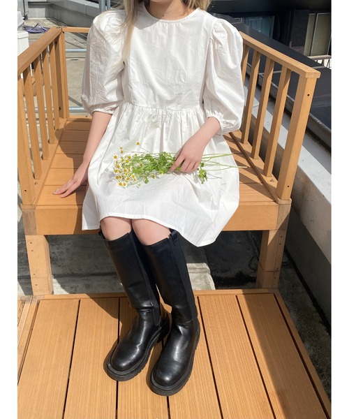 WC（ダブル シー）の「ボリュームスリーブワンピース（ワンピース・レディース・ホワイト/ブラック/サックスブルー・FREE）」の10枚目の写真