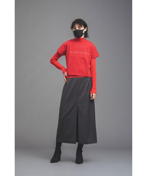 led.tokyo（レッドトウキョウ）の「【led.tokyo】'SMW,SMS'レイヤードカットトップ（Tシャツ/カットソー・レディース・ブラック/レッド・M）」の15枚目の写真