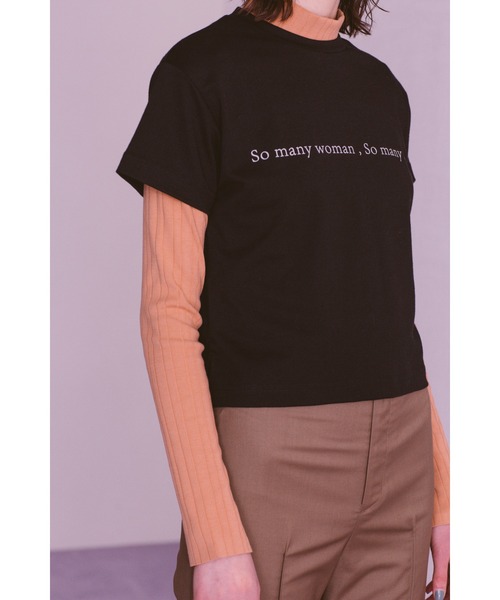 led.tokyo（レッドトウキョウ）の「【led.tokyo】'SMW,SMS'レイヤードカットトップ（Tシャツ/カットソー・レディース・ブラック/レッド・M）」の5枚目の写真