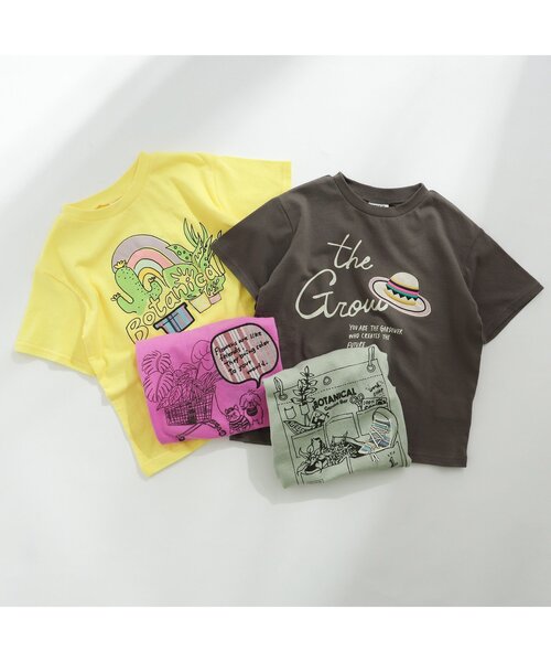 セール】/2色2柄ボタニカルTシャツ（Tシャツ/カットソー