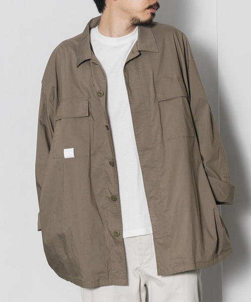 AMERICAN RAG CIE(アメリカンラグシー)の「タイプライターユースリティーオーバーシャツ(シャツ/ブラウス・メンズ・ベージュ/オリーブ・FREE)」の2枚目の写真