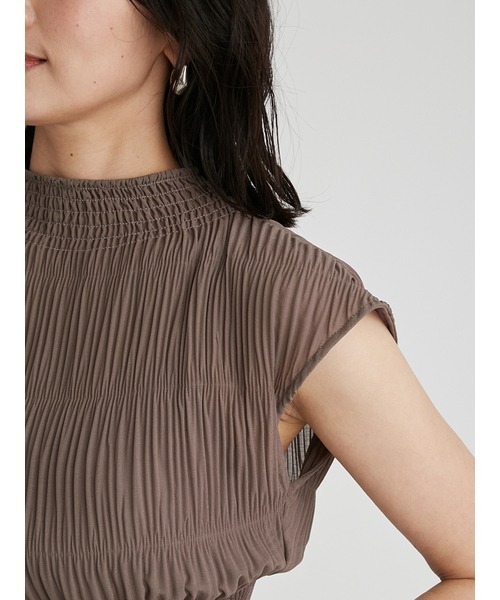 FRAY I.D（フレイアイディー）の「プリーツウエストリブワンピース（ワンピース・レディース・モカ/パープル/ブラック・1/0）」の11枚目の写真