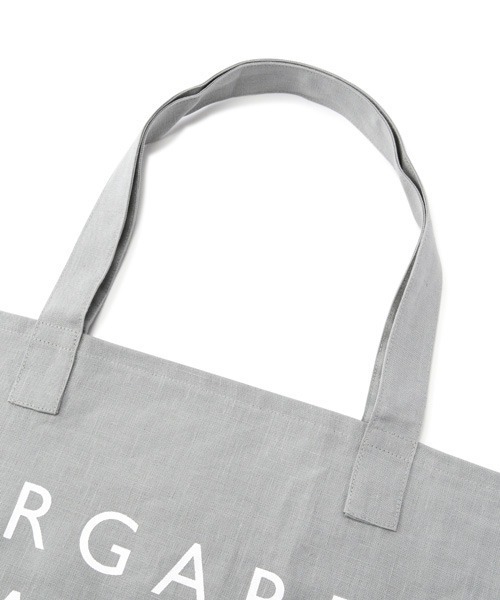 MARGARET HOWELL（マーガレットハウエル）の「LINEN LOGO BAG（トートバッグ・レディース・ライトグレー/ダークブラウン/ブルー・FREE）」の4枚目の写真