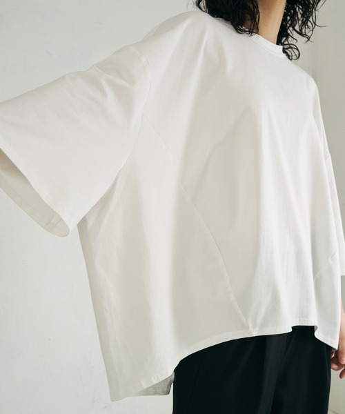 4youstory(フォーユーストーリー)の「【4youstory】コクーンTシャツ(Tシャツ/カットソー・レディース・ホワイト/ブラック/レッド・FREE)」の9枚目の写真