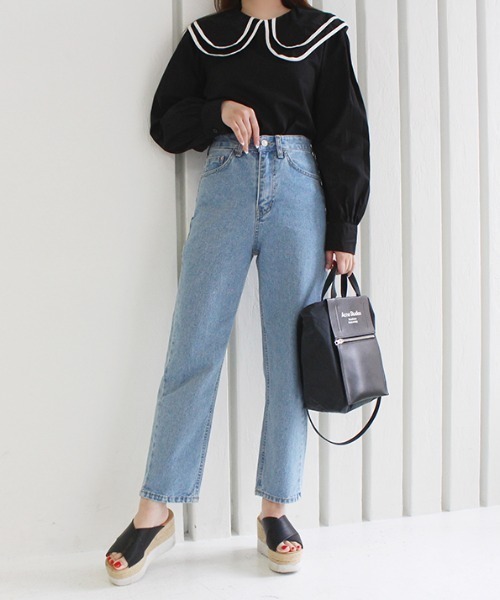 tシャツ ダブルラインセーラーカラートップス レディース ダブルラインセーラーカラートップス[品番：MDRW0004277]｜MODE
