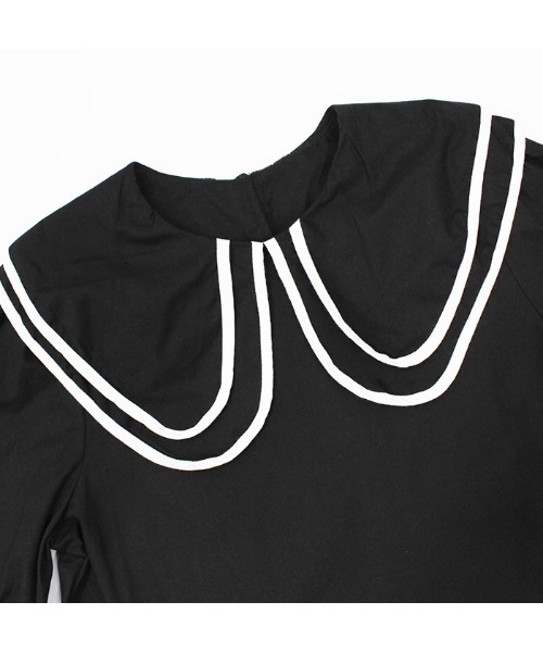 tシャツ ダブルラインセーラーカラートップス レディース MODE ROBE tシャツ ダブルラインセーラーカラートップス