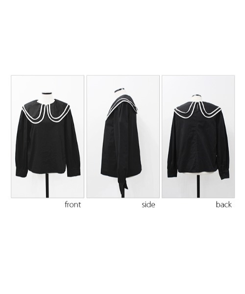tシャツ ダブルラインセーラーカラートップス レディース MODE ROBE tシャツ ダブルラインセーラーカラートップス