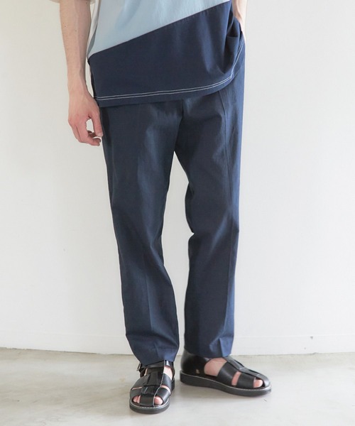 niko and...（ニコアンド）の「綿麻スリムパンツ（その他パンツ・メンズ・ベージュ/ネイビー/ブルー・MEDIUM/LARGE）」の3枚目の写真