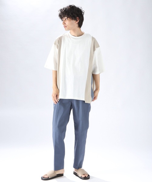 niko and...（ニコアンド）の「綿麻スリムパンツ（その他パンツ・メンズ・ベージュ/ネイビー/ブルー・MEDIUM/LARGE）」の4枚目の写真