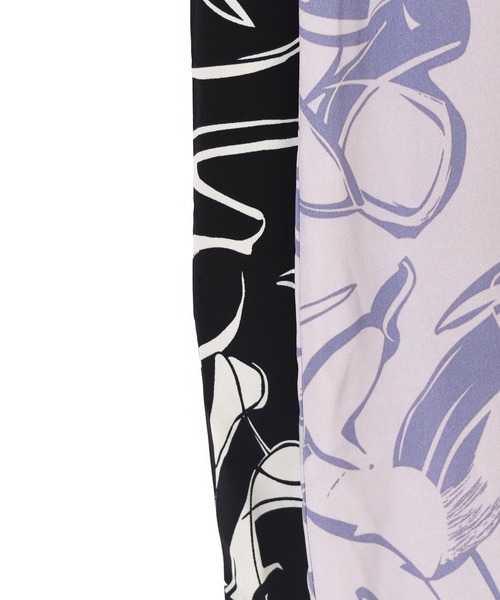 w closet(ダブルクローゼット)の「【セットアップ対応】プリント総柄ビッグシャツ(シャツ/ブラウス・レディース・ブラック/スモークピンク・FREE)」の4枚目の写真