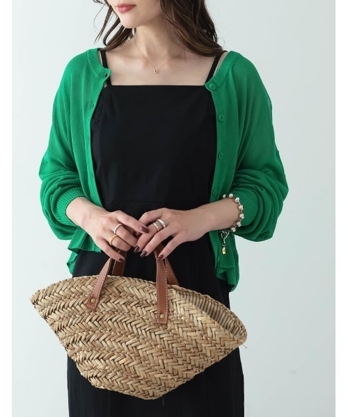 Re:EDIT（リエディ）の「シアーニットショート丈カーディガン（カーディガン/ボレロ・レディース・ピンク/ブラック/アイボリー/イエロー/グリーン/オレンジ/ブルー・FREE）」の4枚目の写真