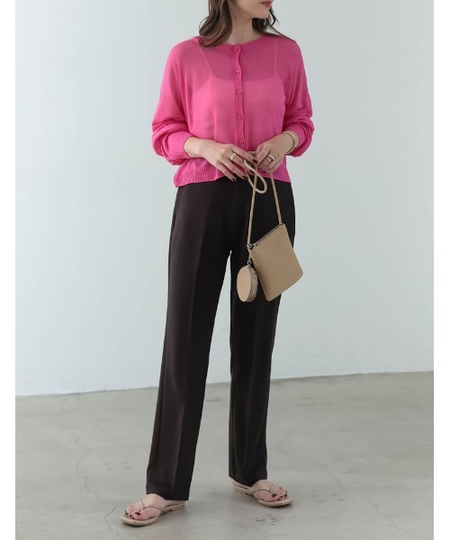 Re:EDIT（リエディ）の「シアーニットショート丈カーディガン（カーディガン/ボレロ・レディース・ピンク/ブラック/アイボリー/イエロー/グリーン/オレンジ/ブルー・FREE）」の18枚目の写真