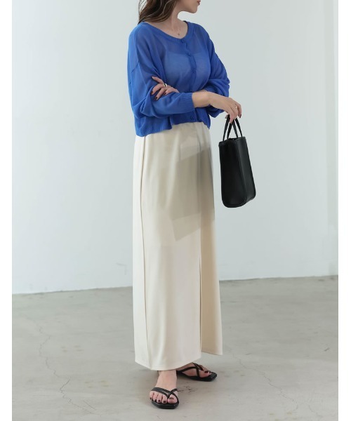 Re:EDIT（リエディ）の「シアーニットショート丈カーディガン（カーディガン/ボレロ・レディース・ピンク/ブラック/アイボリー/イエロー/グリーン/オレンジ/ブルー・FREE）」の22枚目の写真