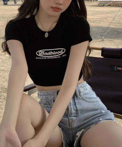 meJane（ミージェーン）の「サークルロゴ 半そでチビT（Tシャツ/カットソー・レディース・ホワイト/ブラック・FREE）」の13枚目の写真