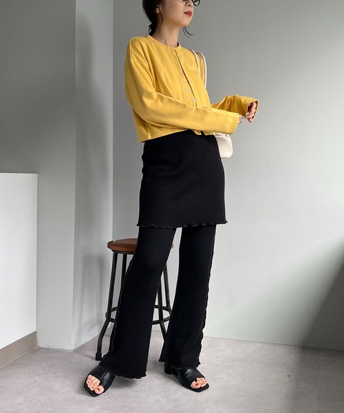 CAPRICIEUX LE'MAGE（カプリシューレマージュ）の「Wスナップクロップカーディガン（カーディガン/ボレロ・レディース・ブラック/グレー/オフホワイト/イエロー・FREE）」の10枚目の写真