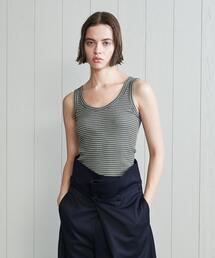 H BEAUTY&YOUTH UNITED ARROWS | <H>COTTON MULTI BORDER NO SLEEVE TOP/カットソー(Tシャツ/カットソー)