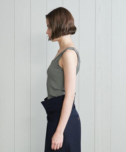 H BEAUTY&YOUTH UNITED ARROWS(エイチビューティーアンドユースユナイテッドアローズ)の「<H>COTTON MULTI BORDER NO SLEEVE TOP/カットソー(Tシャツ/カットソー・レディース・イエロー/ケリー・FREE)」の4枚目の写真