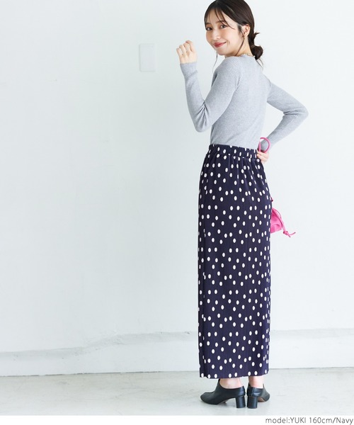 coca(coca)(コカ)の「レトロドット柄プリーツスカート(スカート・レディース・ネイビー・ONE SIZE)」の5枚目の写真