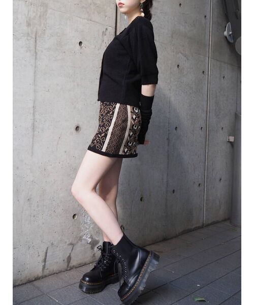 EVRIS(エヴリス)の「Retro Flower ニットスカート(スカート・レディース・ブラック/ネイビー/グリーン・FREE)」の8枚目の写真