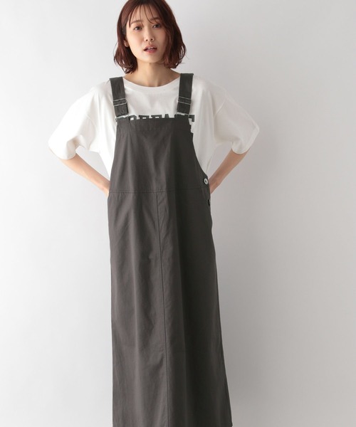 GLOBAL WORK（グローバルワーク）の「リネン混カツラギジャンスカ/352852（ジャンパースカート・レディース・ベージュ/ダークグレー・FREE）」の21枚目の写真