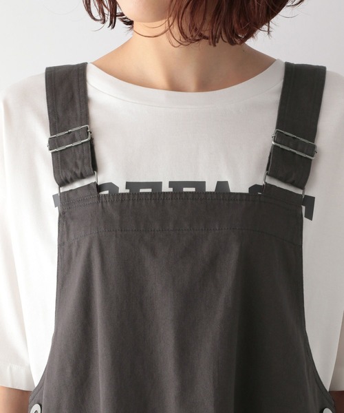 GLOBAL WORK（グローバルワーク）の「リネン混カツラギジャンスカ/352852（ジャンパースカート・レディース・ベージュ/ダークグレー・FREE）」の20枚目の写真