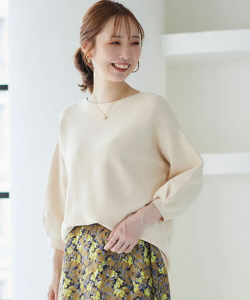 le.coeur blanc（ルクールブラン）の「ガーター編みストレッチコクーンニット（ニット/セーター・レディース・グリーン/アイボリー/ダークグレー・38）」の11枚目の写真