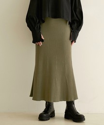 SALON adam et rope' | リブヘムフレアニットスカート(スカート)