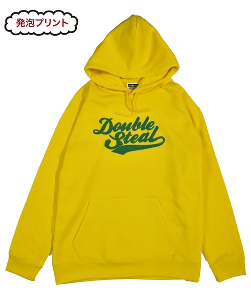 DOUBLE STEAL(ダブルスティール)の「Sparkle LOGO parker 裏起毛パーカー(パーカー・メンズ・ブラック/ホワイト/イエロー・MEDIUM/LARGE/X-LARGE)」の6枚目の写真