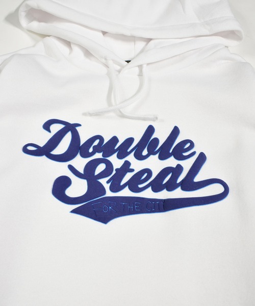 DOUBLE STEAL(ダブルスティール)の「Sparkle LOGO parker 裏起毛パーカー(パーカー・メンズ・ブラック/ホワイト/イエロー・MEDIUM/LARGE/X-LARGE)」の8枚目の写真