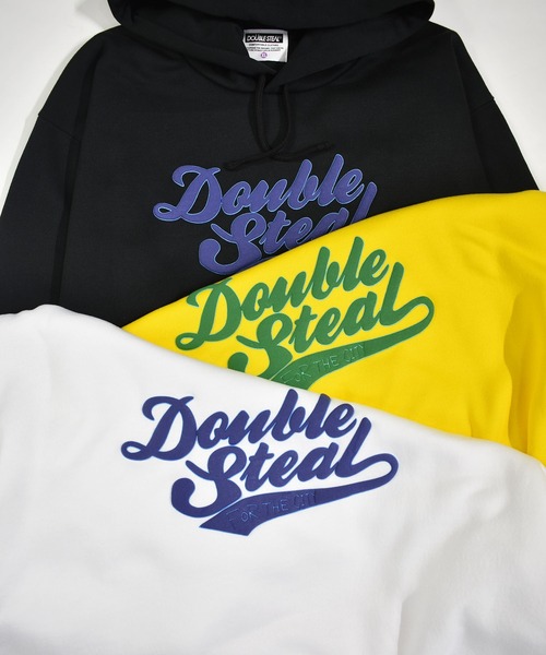 DOUBLE STEAL(ダブルスティール)の「Sparkle LOGO parker 裏起毛パーカー(パーカー・メンズ・ブラック/ホワイト/イエロー・MEDIUM/LARGE/X-LARGE)」の4枚目の写真